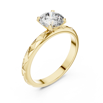 Gold Opaline Whisper Solitaire Ring Right View