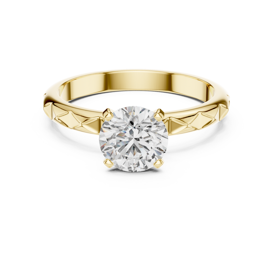 Gold Opaline Whisper Solitaire Ring Right View