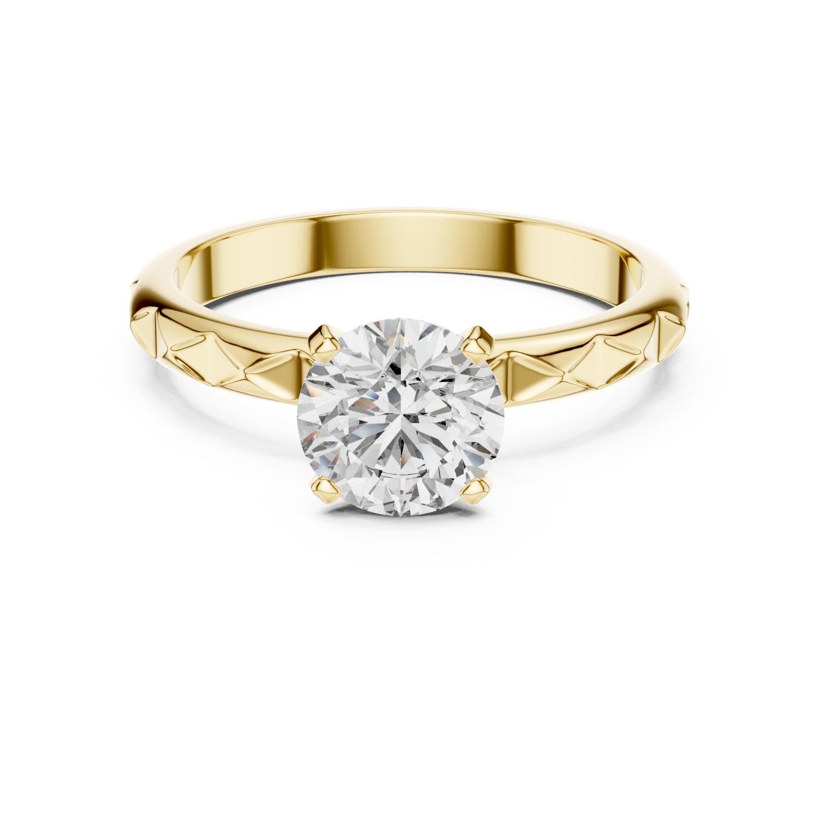 Gold Opaline Whisper Solitaire Ring Front View