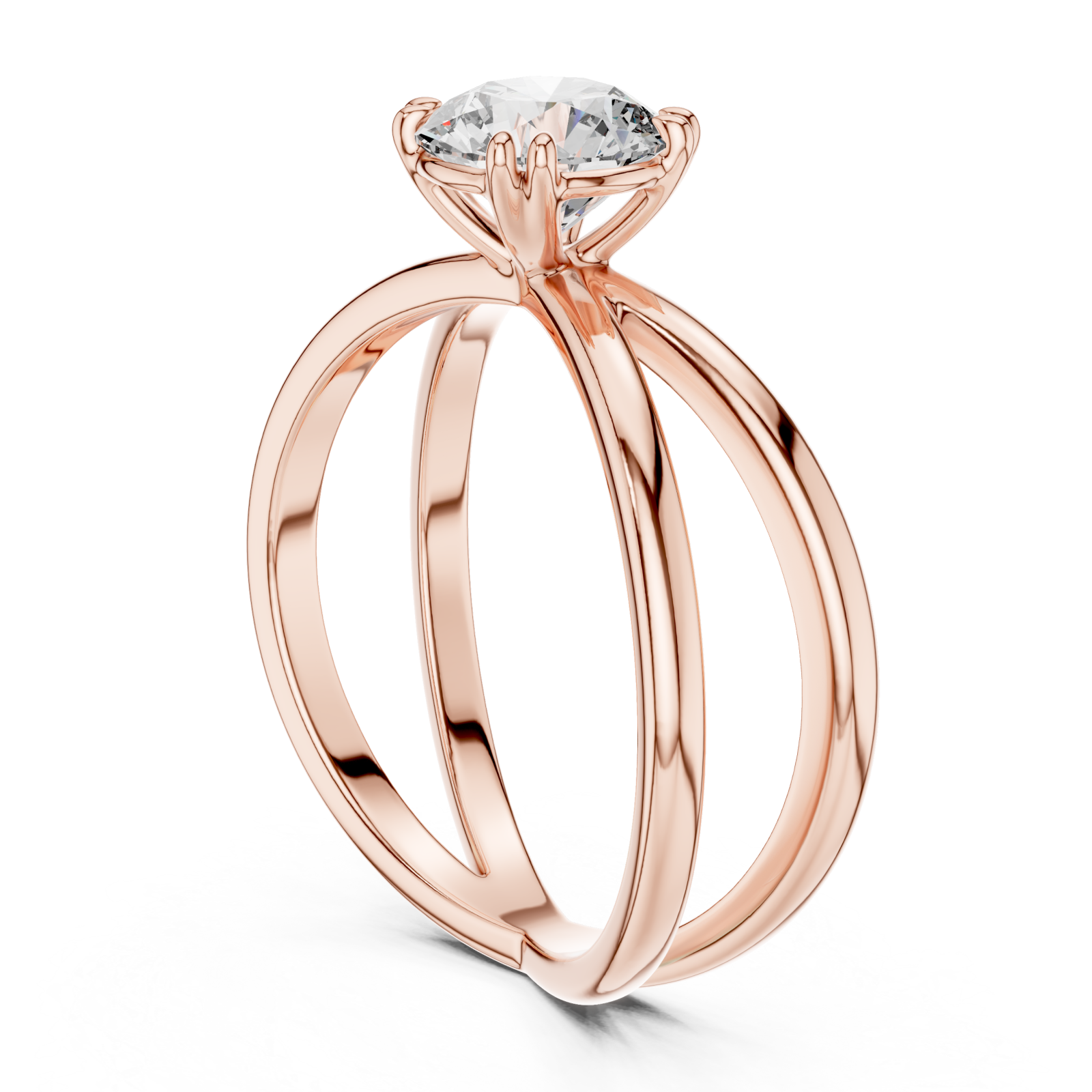  Rose Gold Cascading Lines Luxe Band Left View