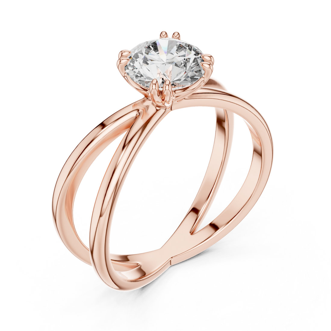  Rose Gold Cascading Lines Luxe Band Right View