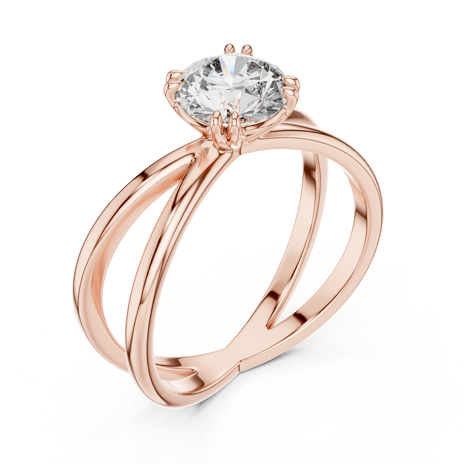 Rose Gold Cascading Lines Luxe Band Right View
