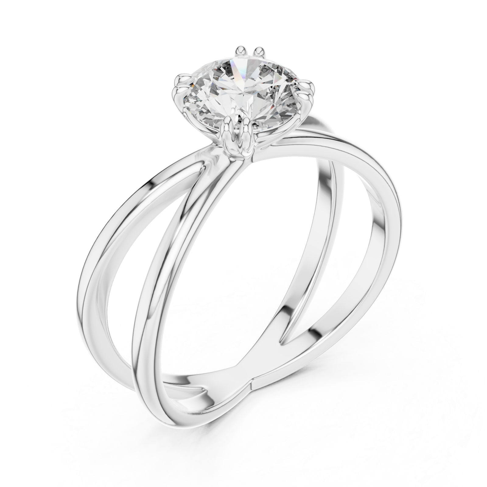  White Gold Cascading Lines Luxe Band Right View