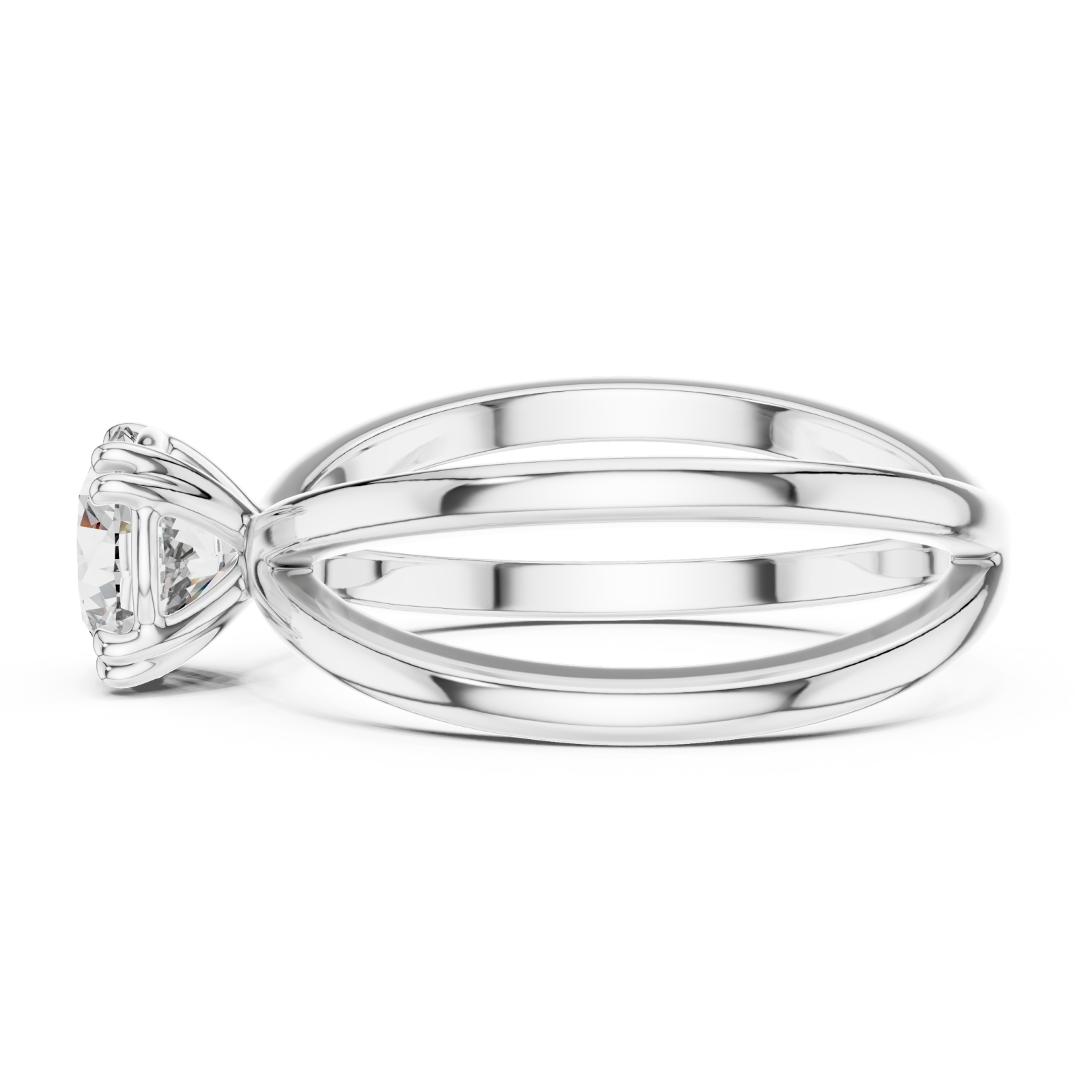  White Gold Cascading Lines Luxe Band Side View