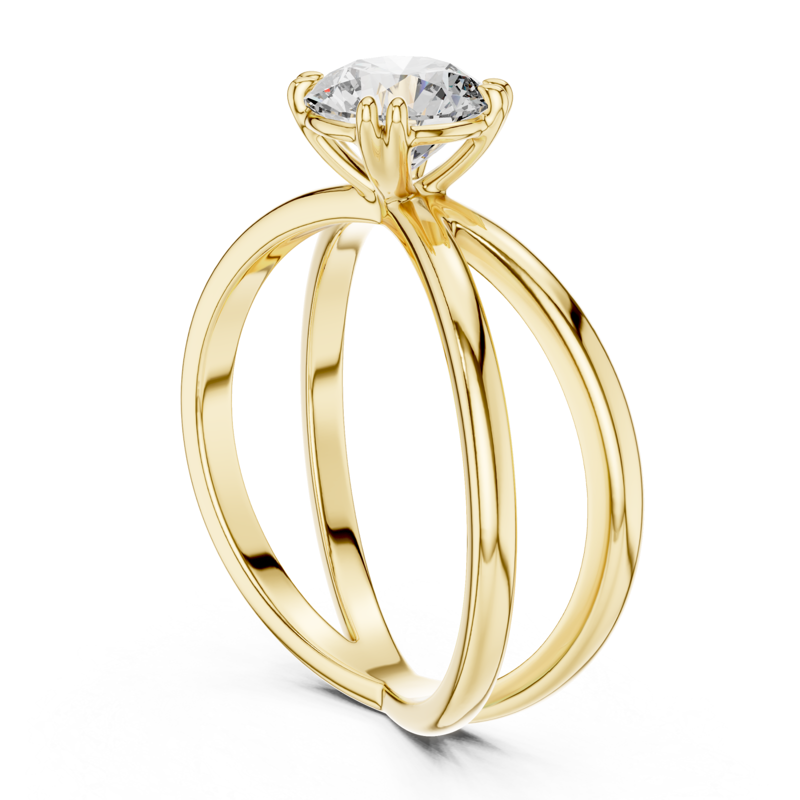  Gold Cascading Lines Luxe Band Left View