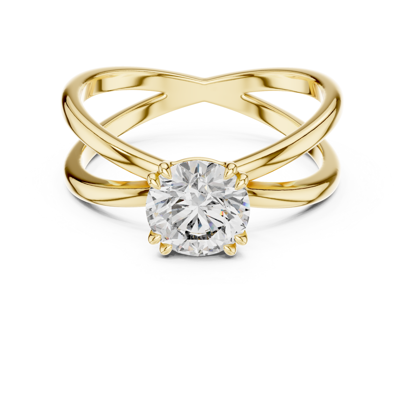 Gold Cascading Lines Luxe Band Front View