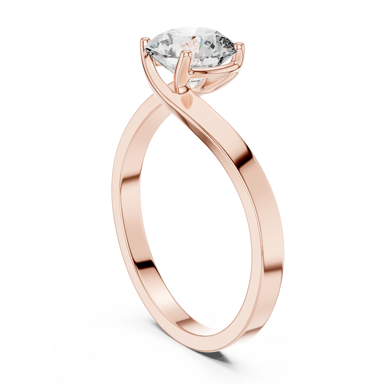  Rose Gold Evelynâ€™s Bold Curve Band Ring Left View