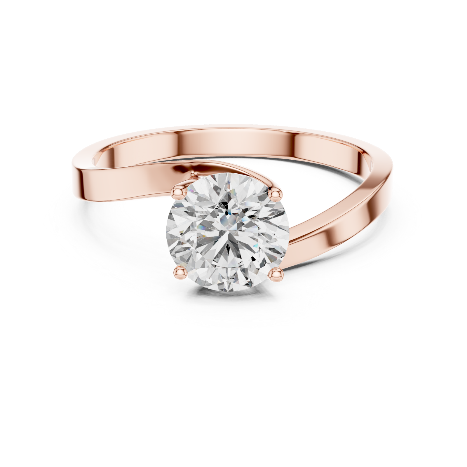  Rose Gold Evelynâ€™s Bold Curve Band Ring Front View