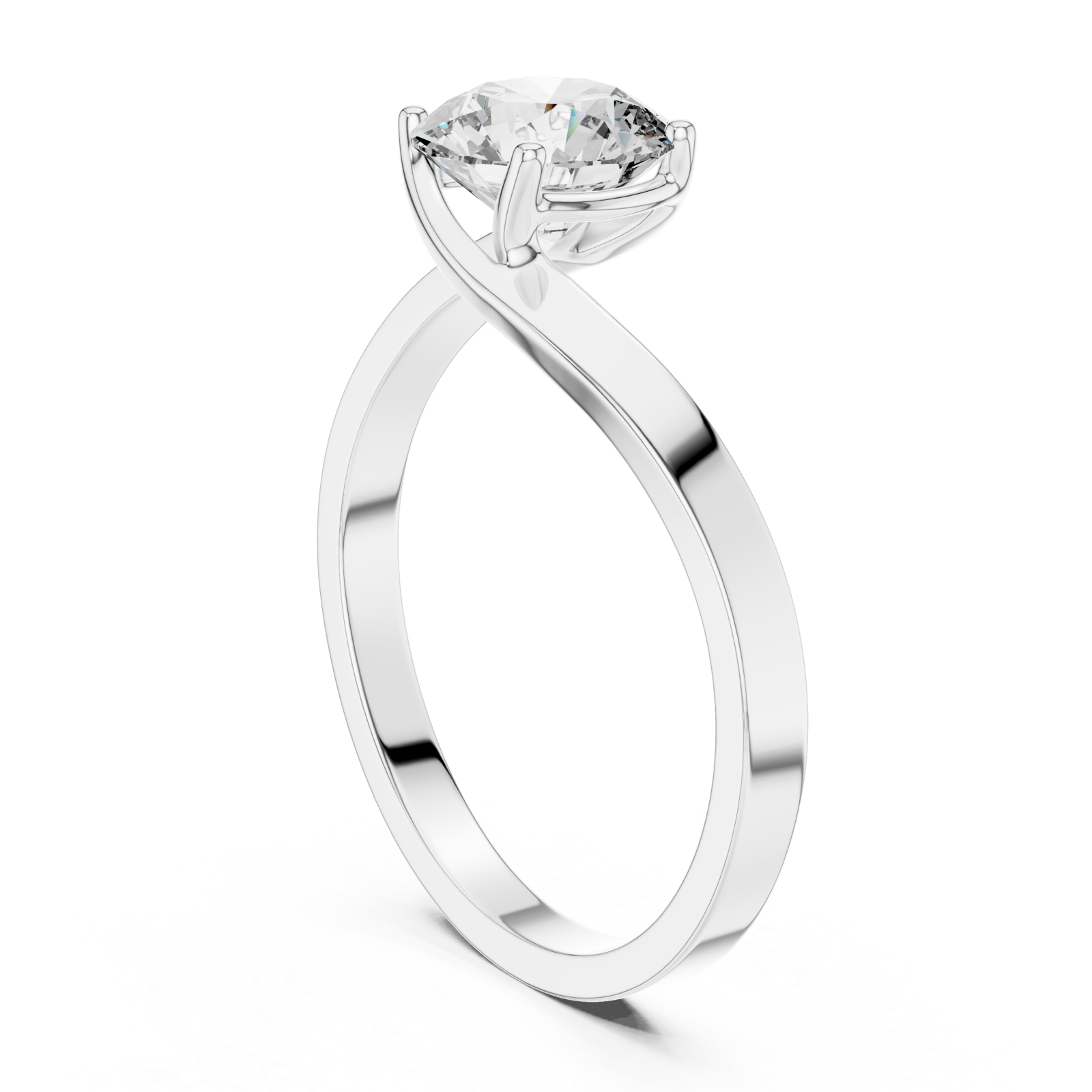  White Gold Evelynâ€™s Bold Curve Band Ring Left View