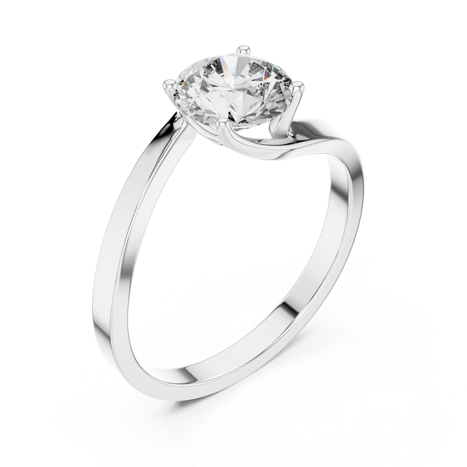  White Gold Evelynâ€™s Bold Curve Band Ring Right View