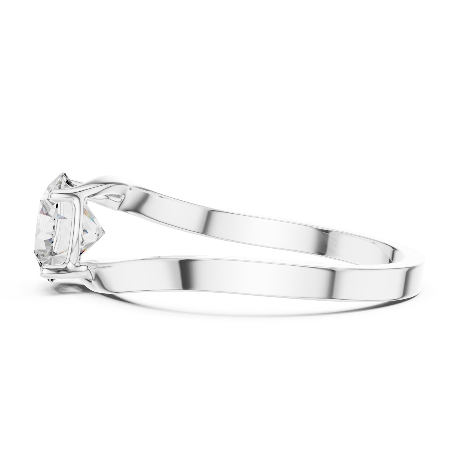  White Gold Evelynâ€™s Bold Curve Band Ring Side View