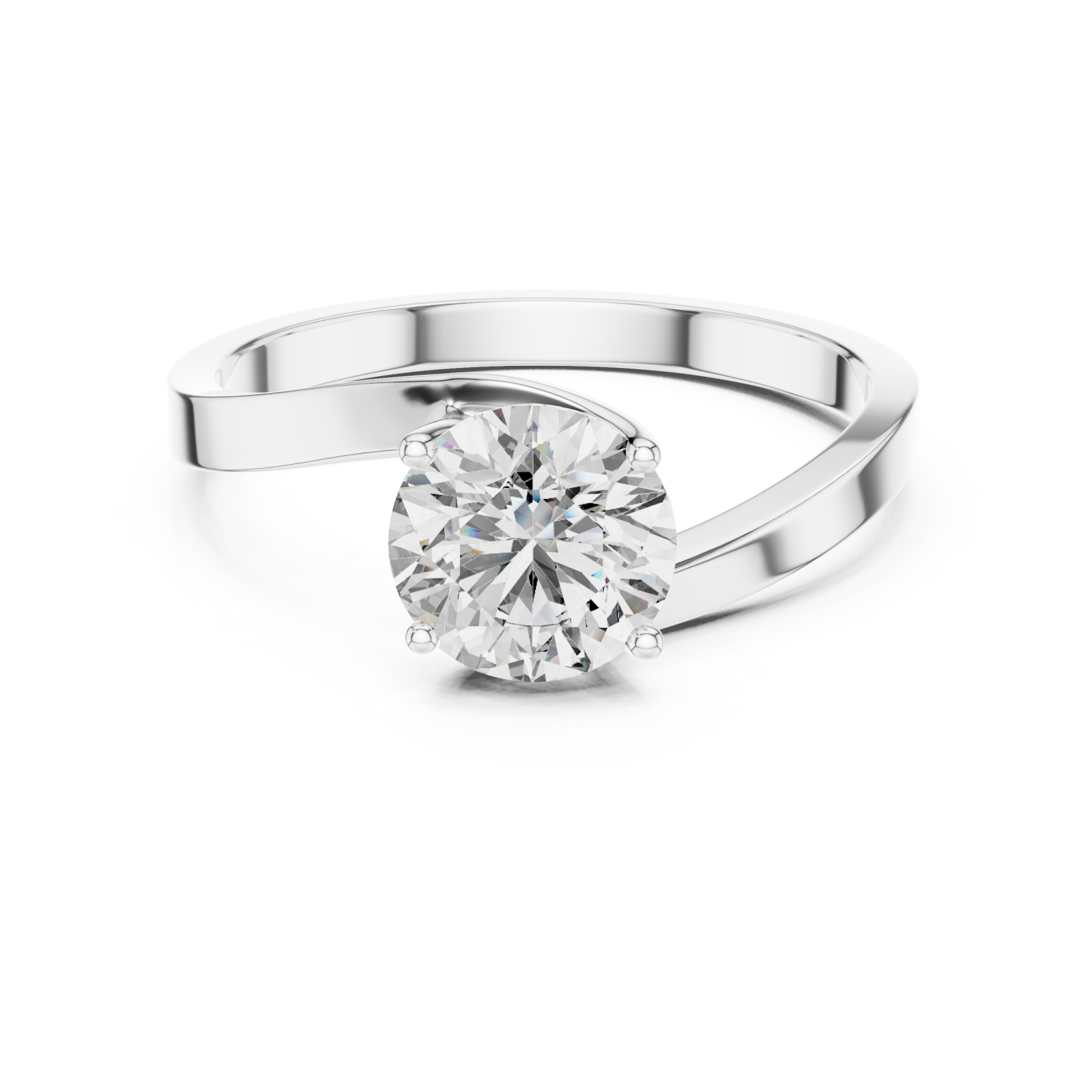  White Gold Evelynâ€™s Bold Curve Band Ring Front View