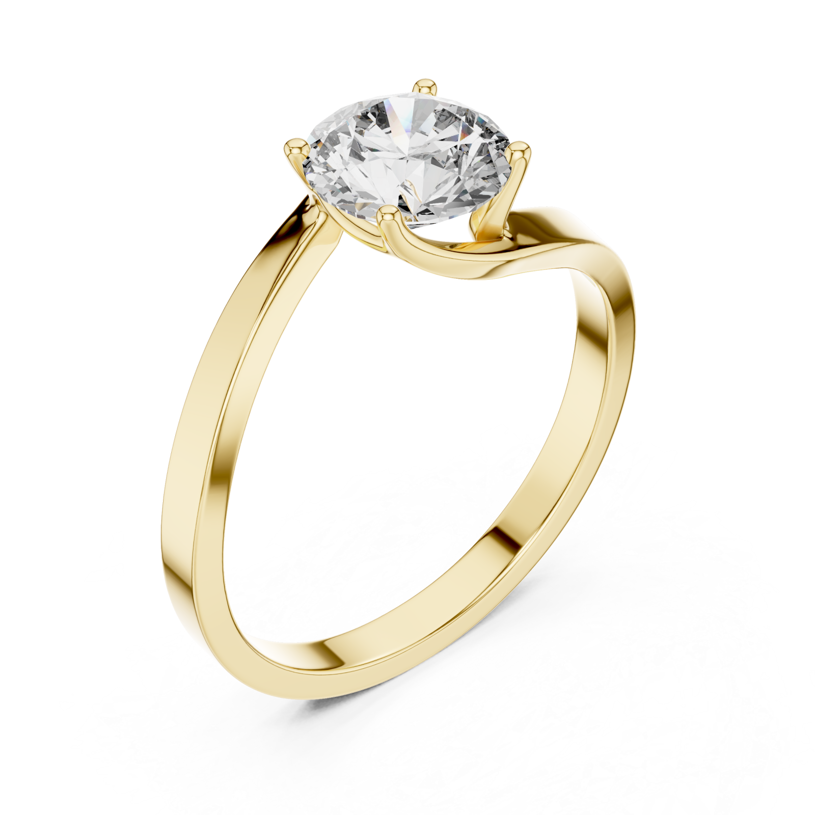 Gold Evelynâ€™s Bold Curve Band Ring Right View