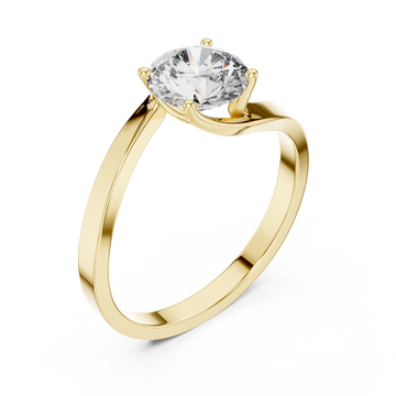 Gold Evelynâ€™s Bold Curve Band Ring Right View
