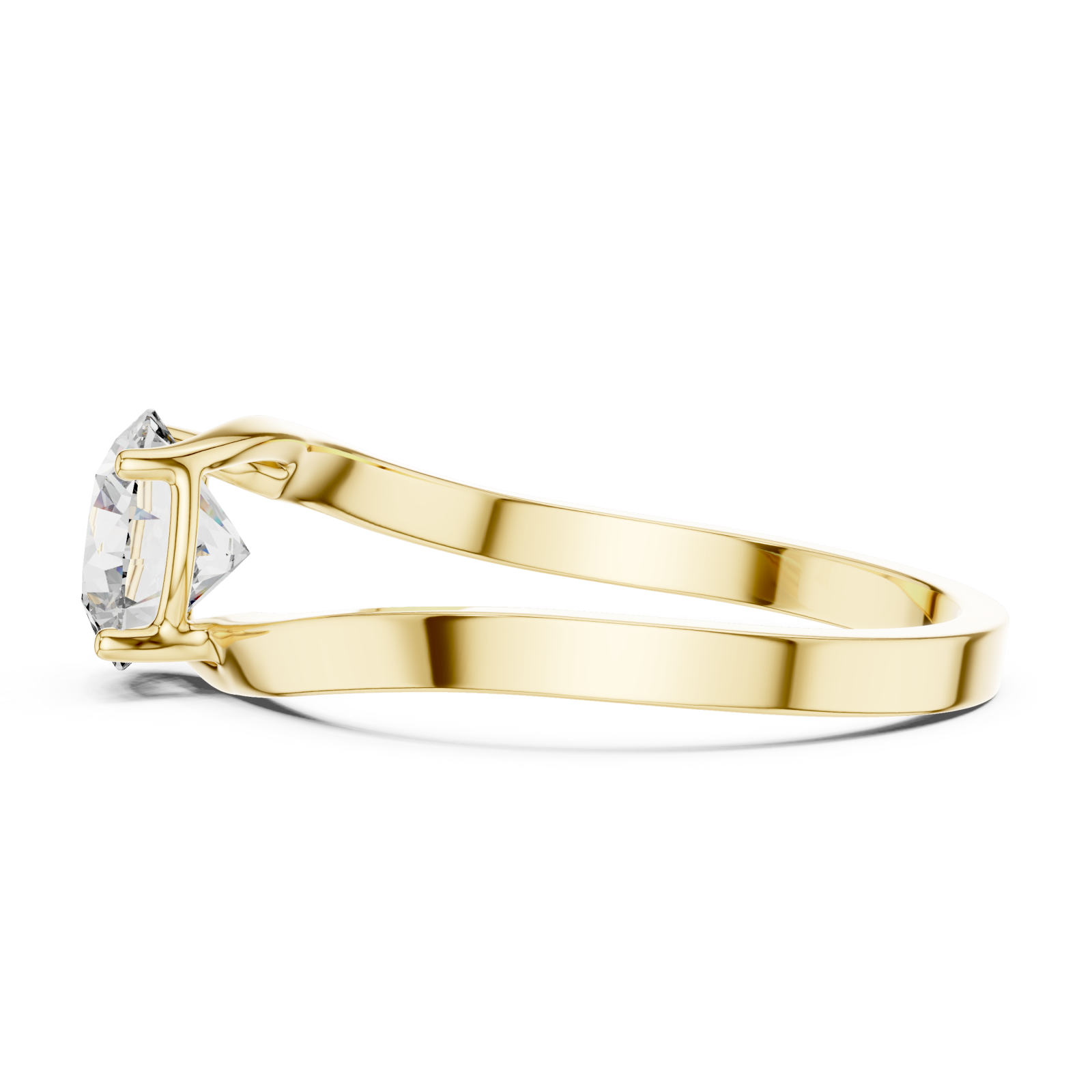  Gold Evelynâ€™s Bold Curve Band Ring Side View