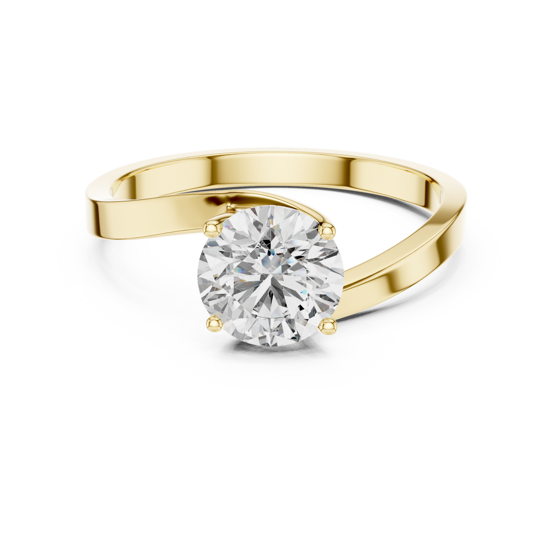 Gold Evelynâ€™s Bold Curve Band Ring Right View