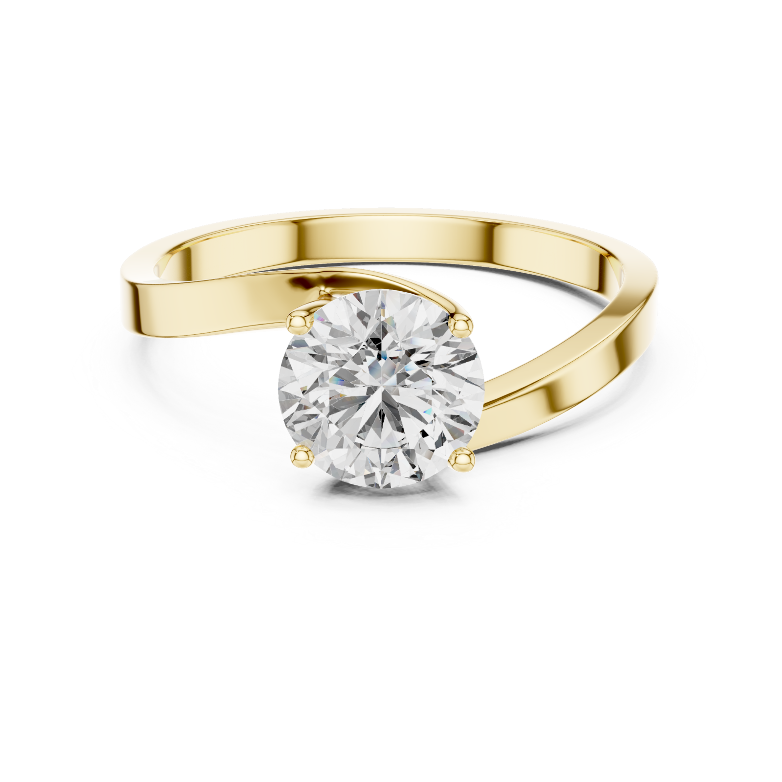  Gold Evelynâ€™s Bold Curve Band Ring Front View
