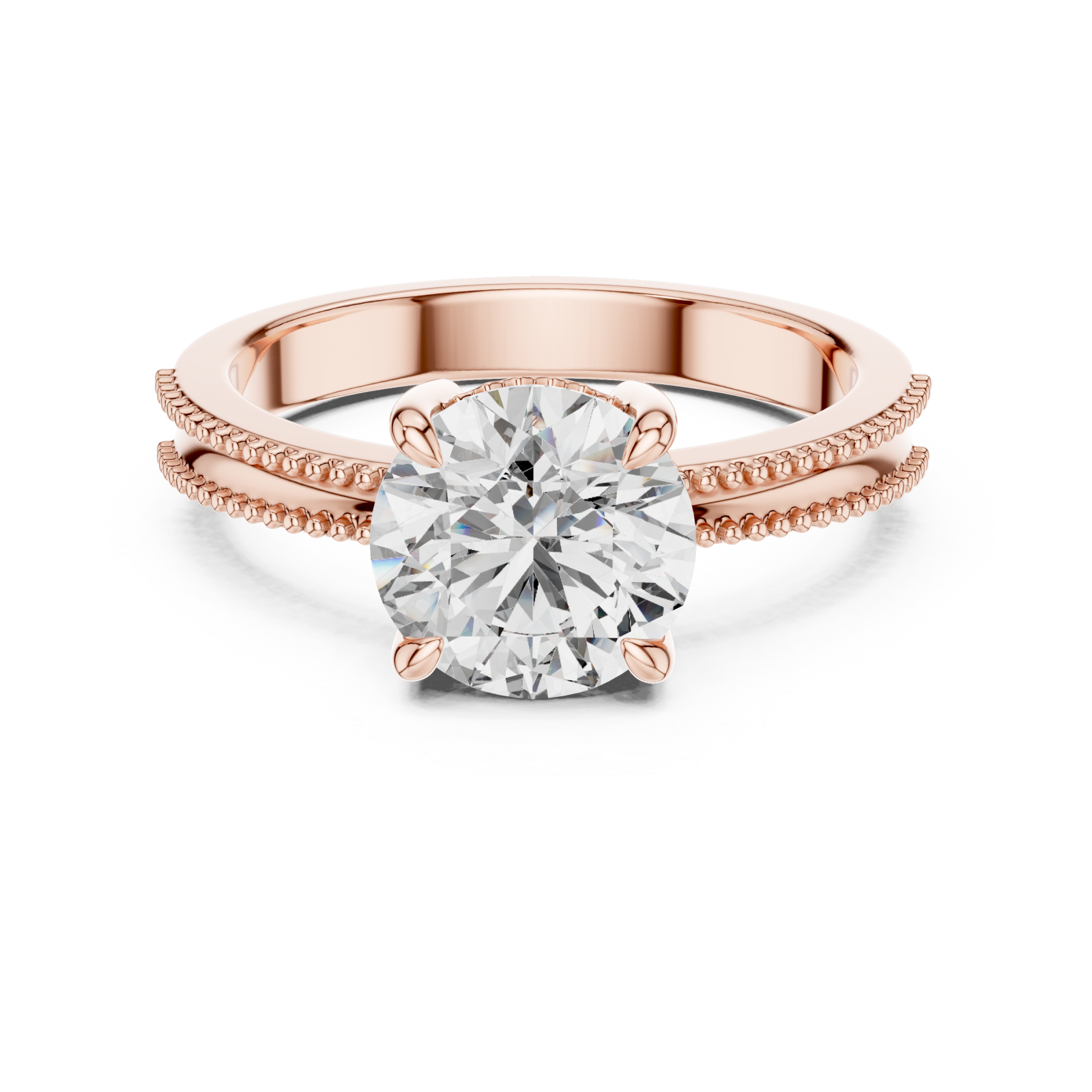  Rose Gold Radiant Grace Band Front View
