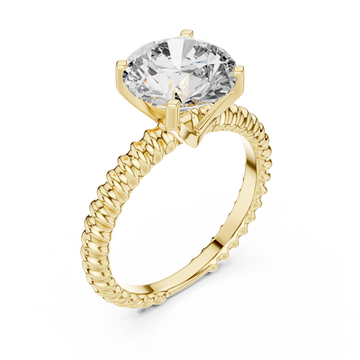 Gold Lattice Embrace Solitaire Ring Right View