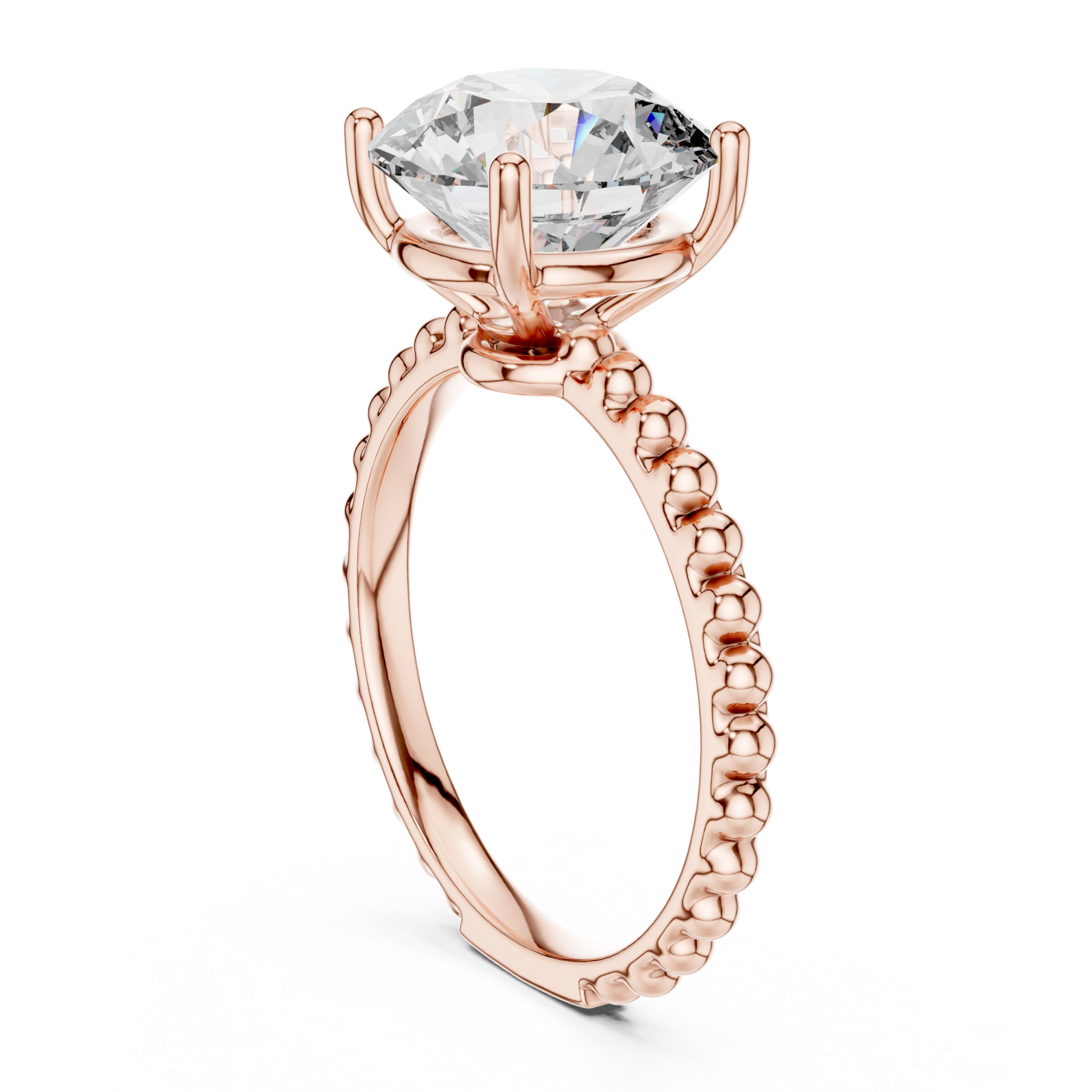  Rose Gold Celestial Embrace Modern Solitaire Left View
