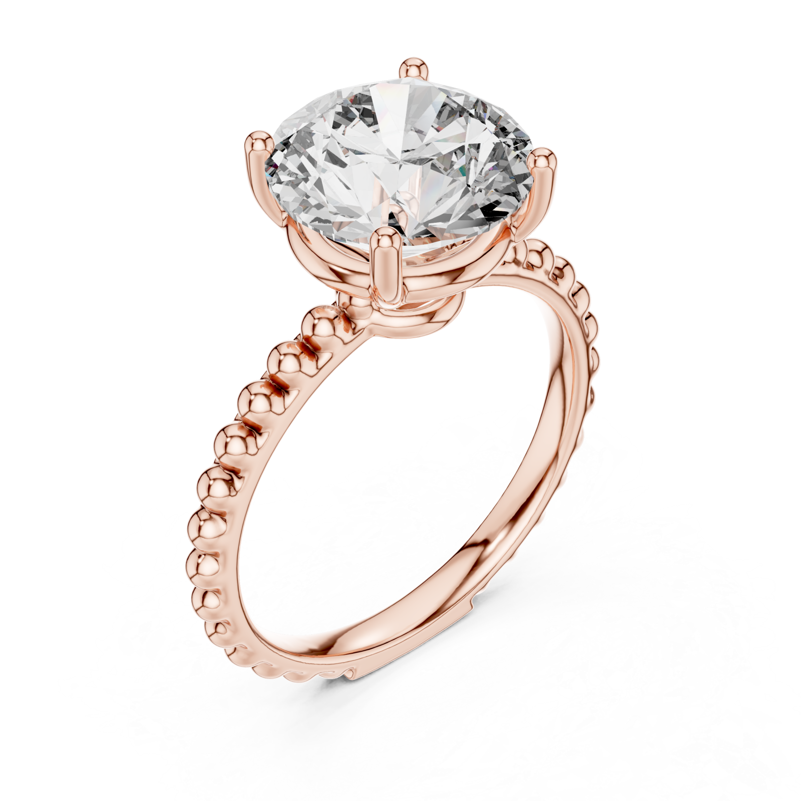  Rose Gold Celestial Embrace Modern Solitaire Right View