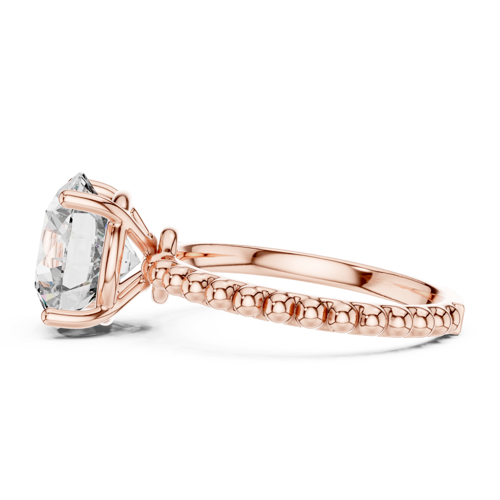  Rose Gold Celestial Embrace Modern Solitaire Side View