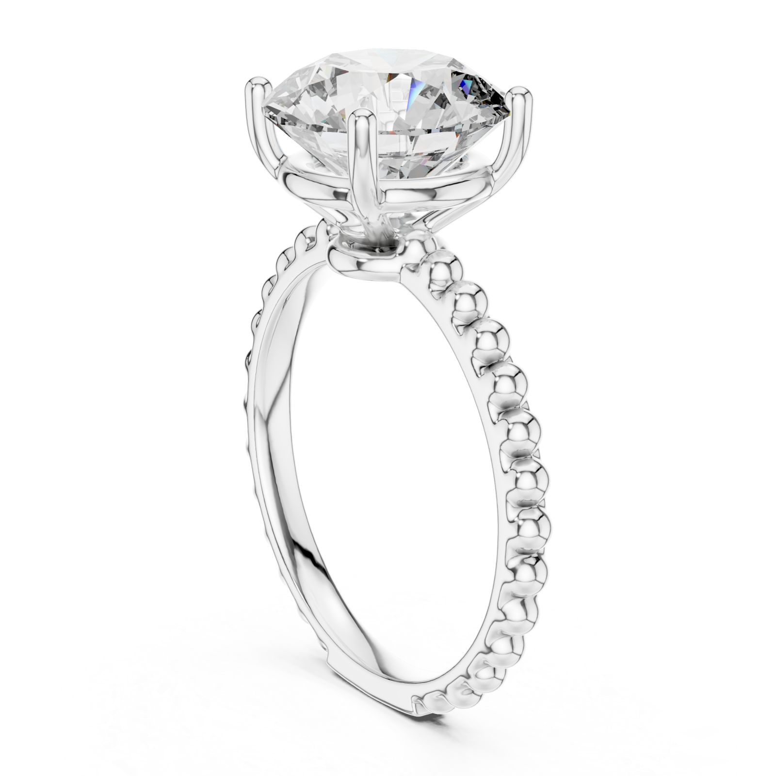  White Gold Celestial Embrace Modern Solitaire Left View
