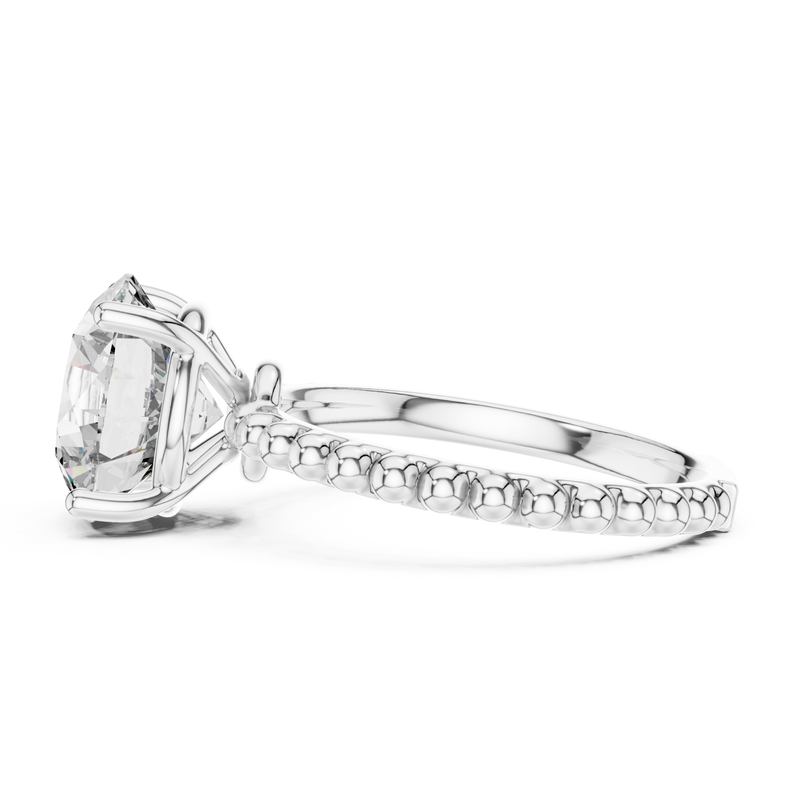  White Gold Celestial Embrace Modern Solitaire Side View