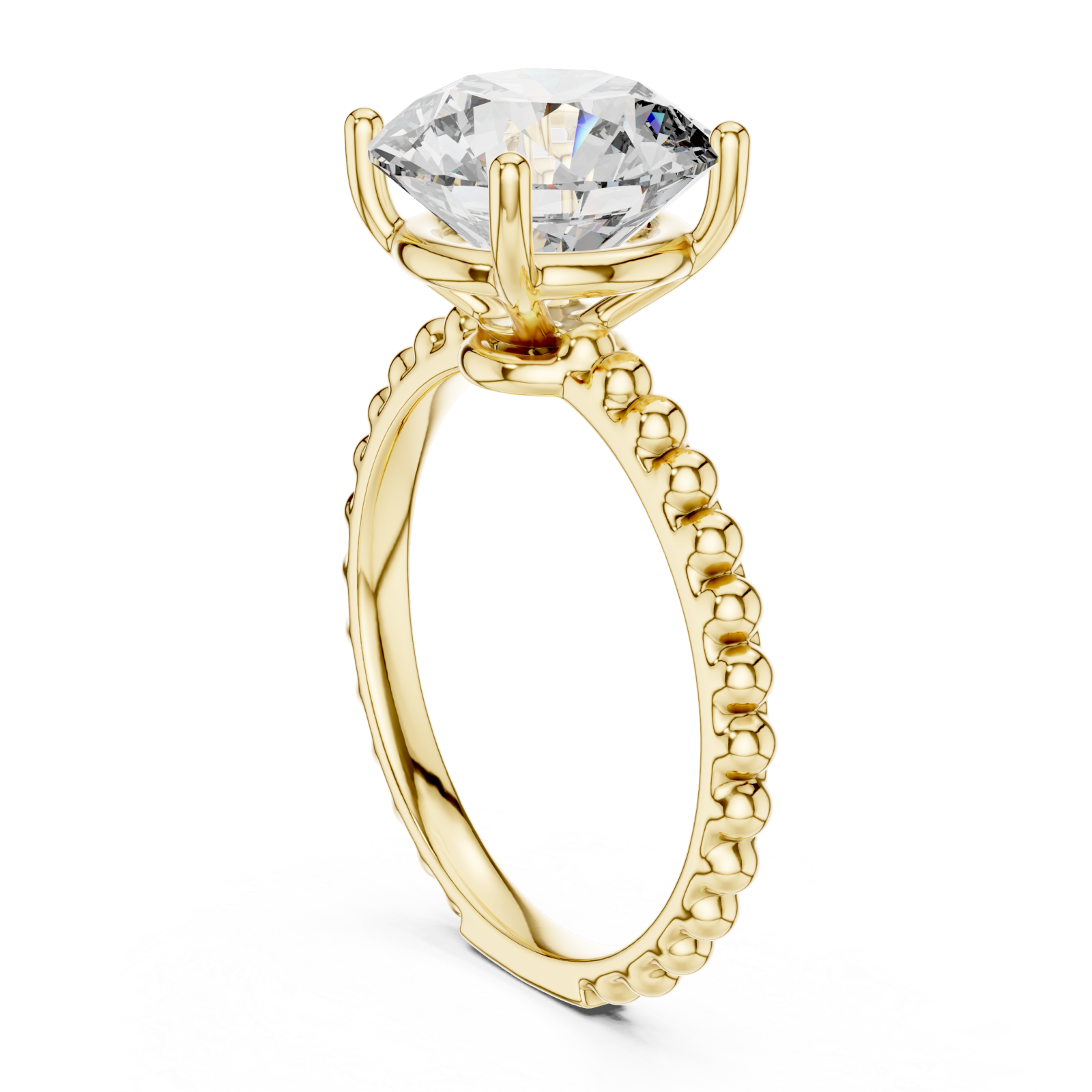  Gold Celestial Embrace Modern Solitaire Left View