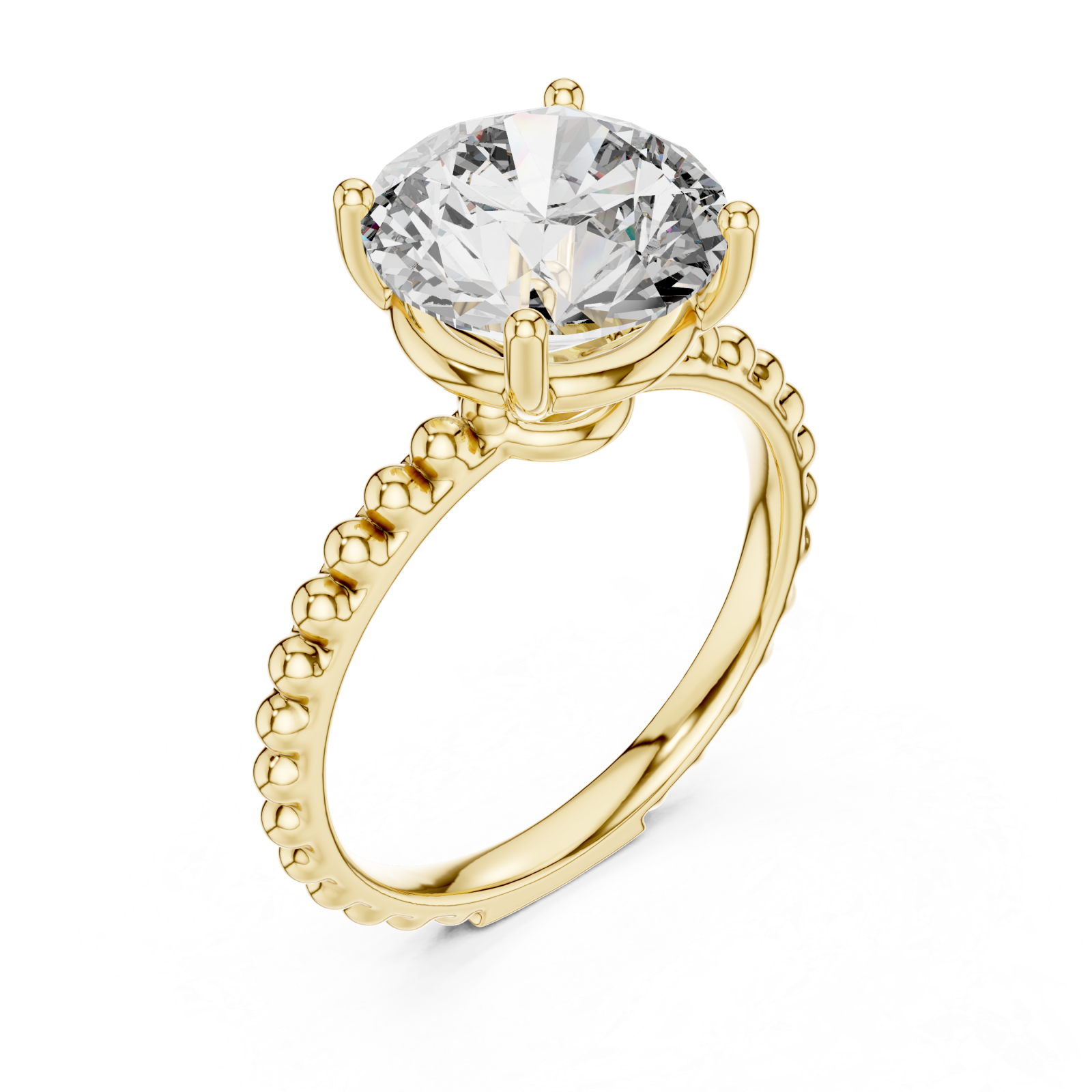 Gold Celestial Embrace Modern Solitaire Right View