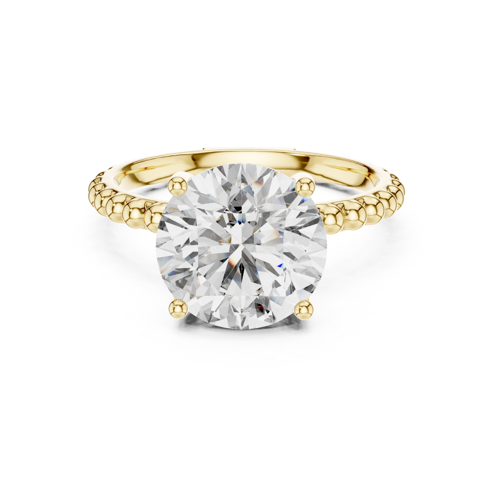  Gold Celestial Embrace Modern Solitaire Front View