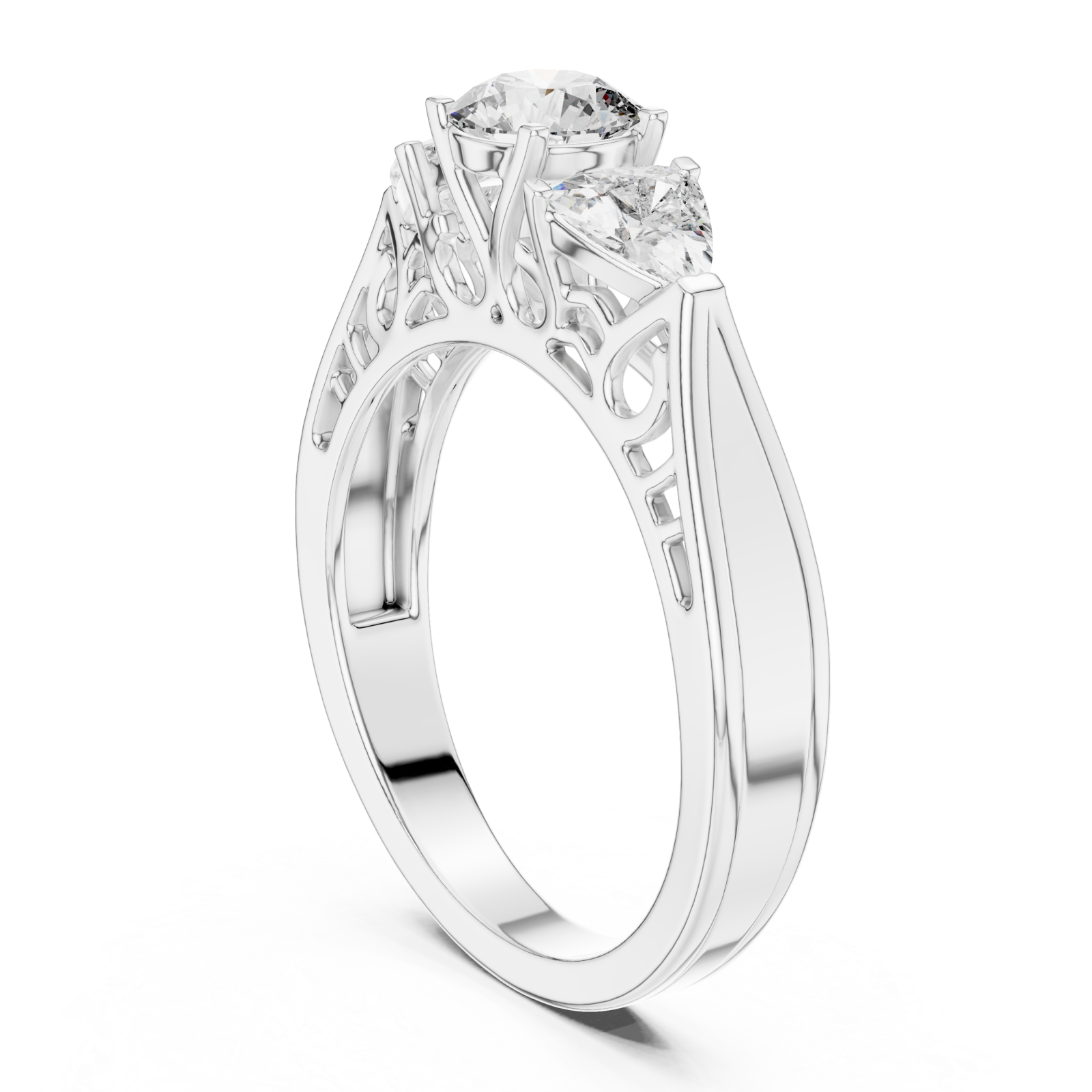  White Gold Radiant Fusion Signature Band Left View