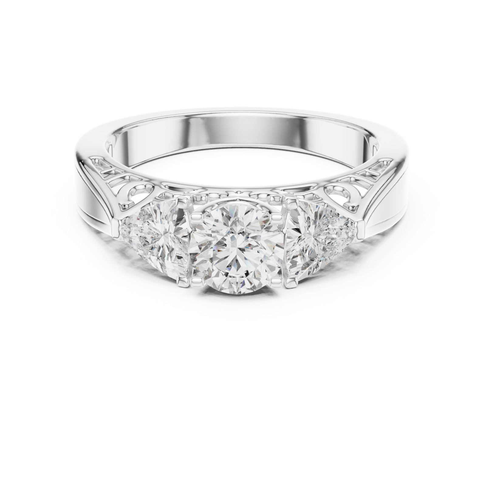  White Gold Radiant Fusion Signature Band Front View