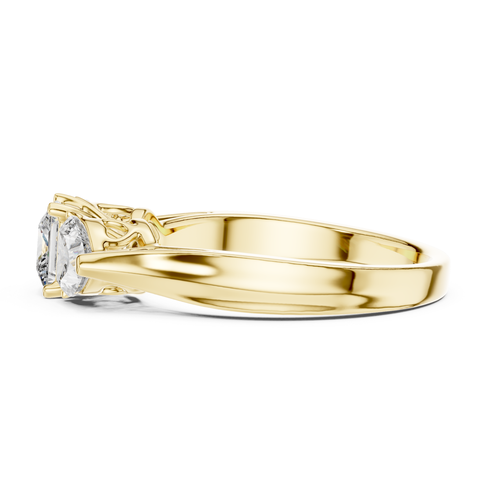  Gold Eternal Harmony Contour Revelation Ring Side View