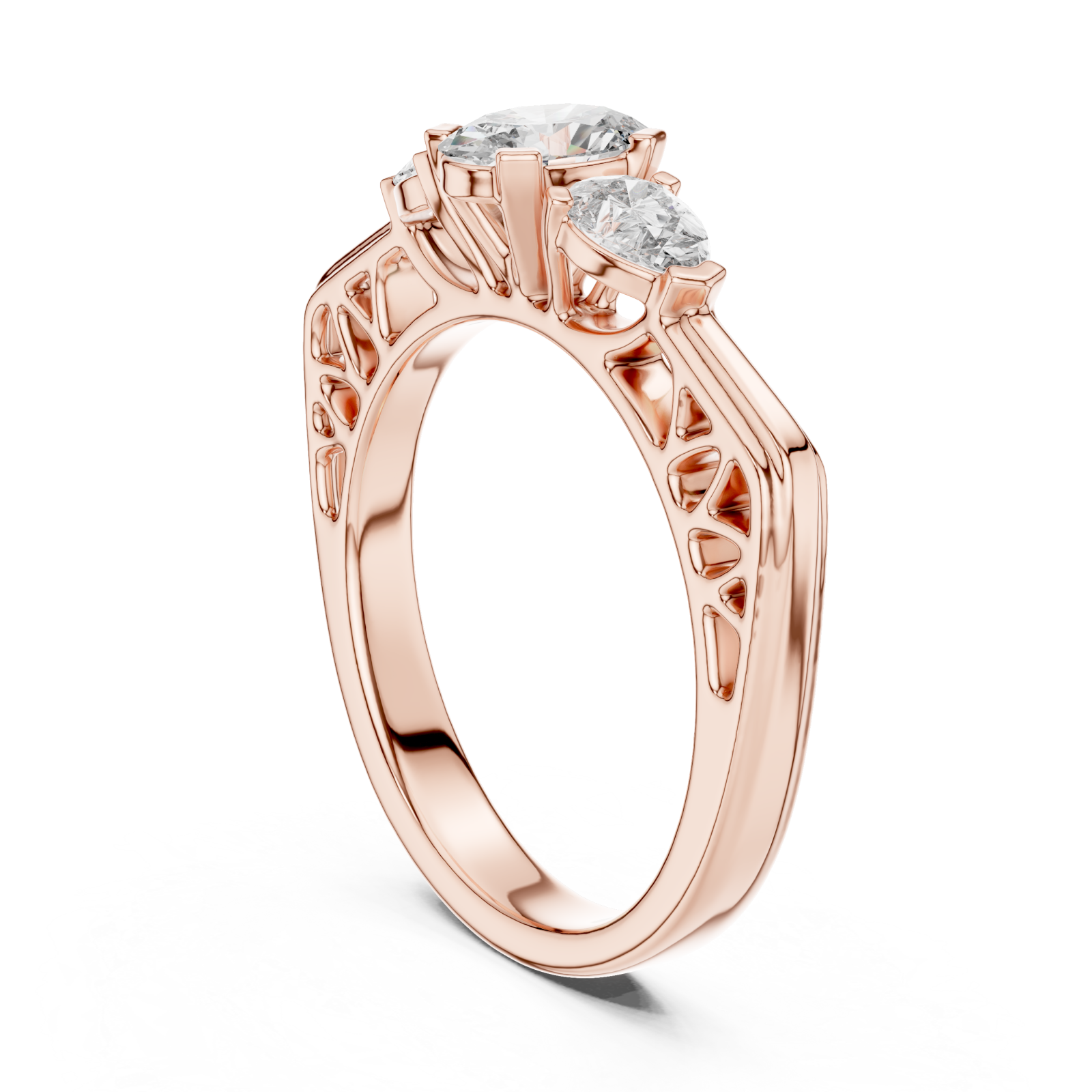  Rose Gold Infinite Embrace Classic Solitaire Left View