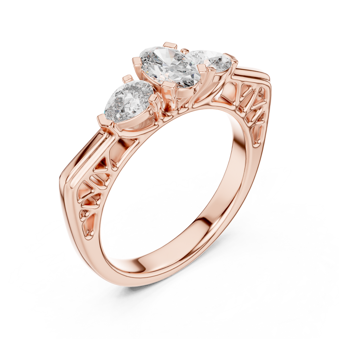  Rose Gold Infinite Embrace Classic Solitaire Right View