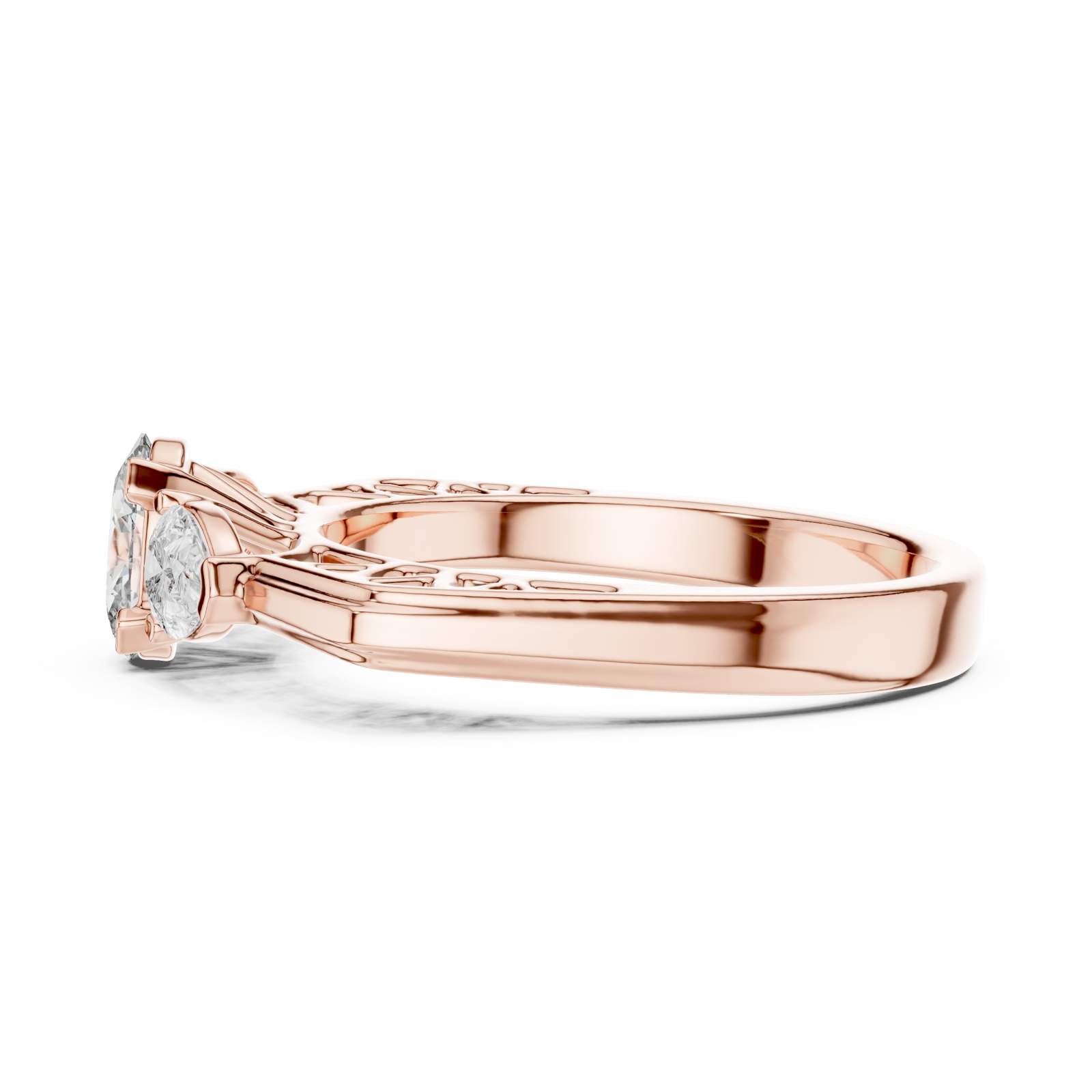  Rose Gold Infinite Embrace Classic Solitaire Side View