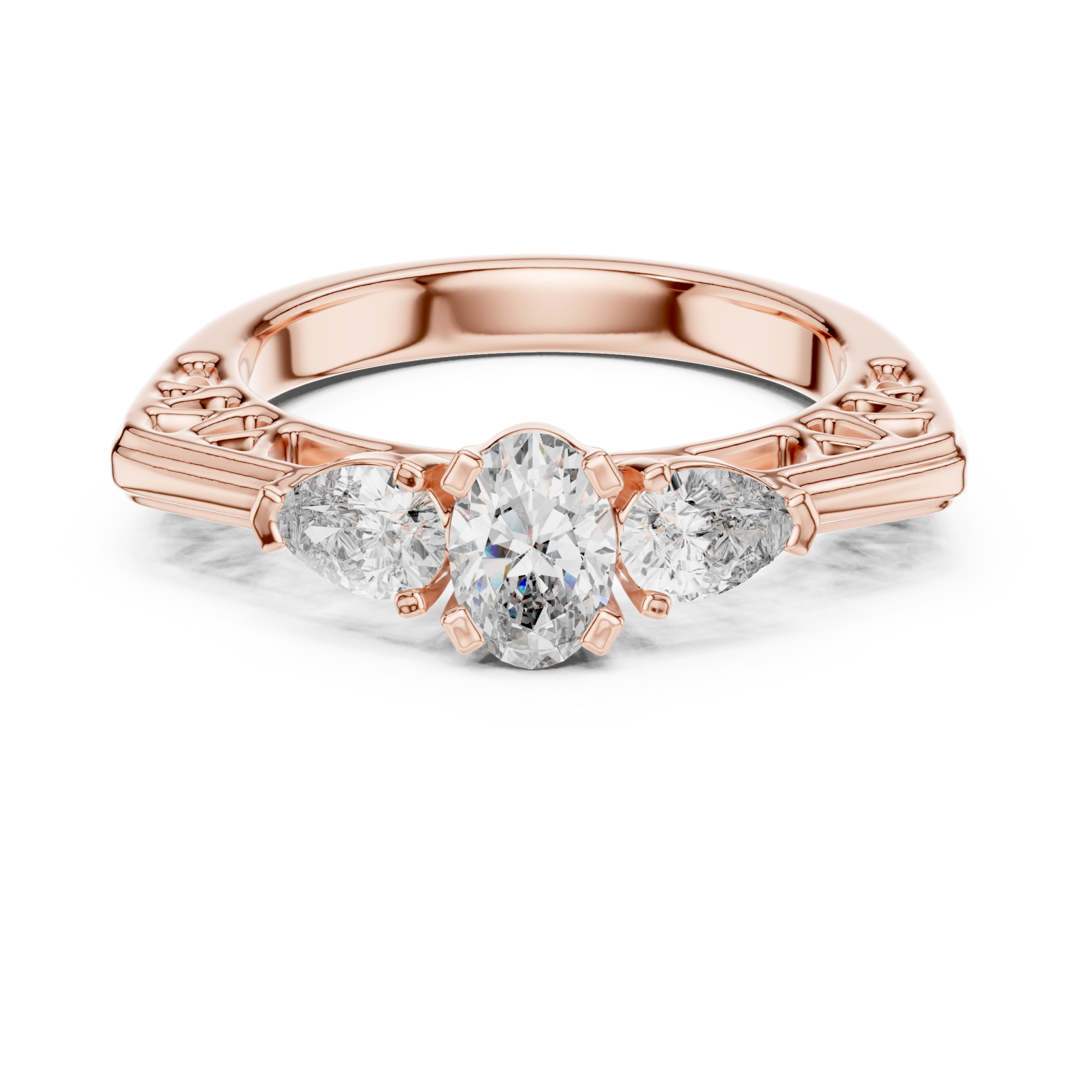  Rose Gold Infinite Embrace Classic Solitaire Front View