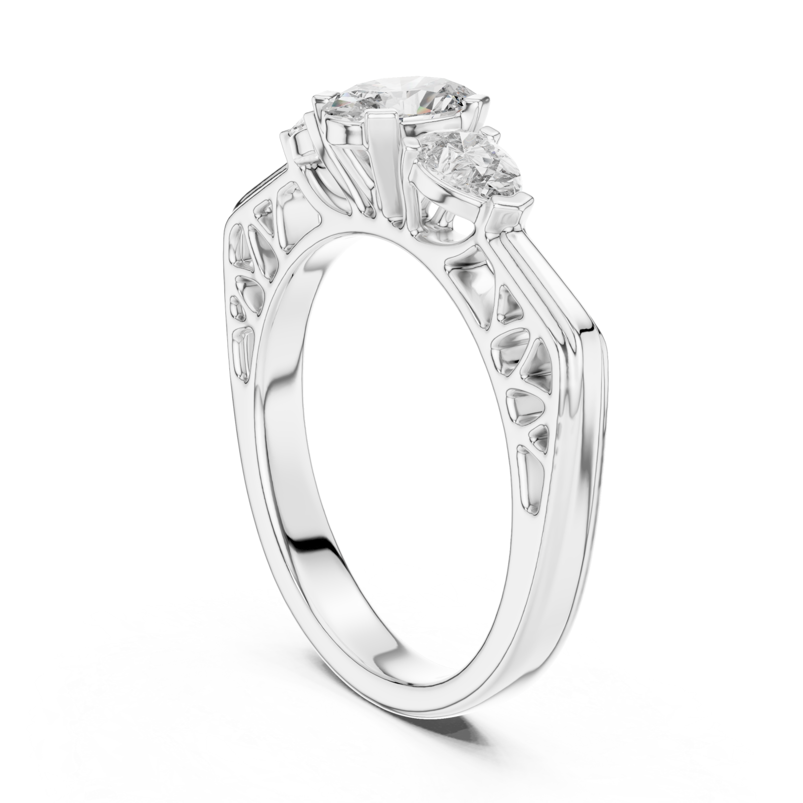  White Gold Infinite Embrace Classic Solitaire Left View