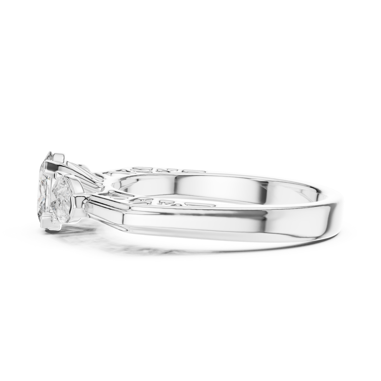  White Gold Infinite Embrace Classic Solitaire Side View