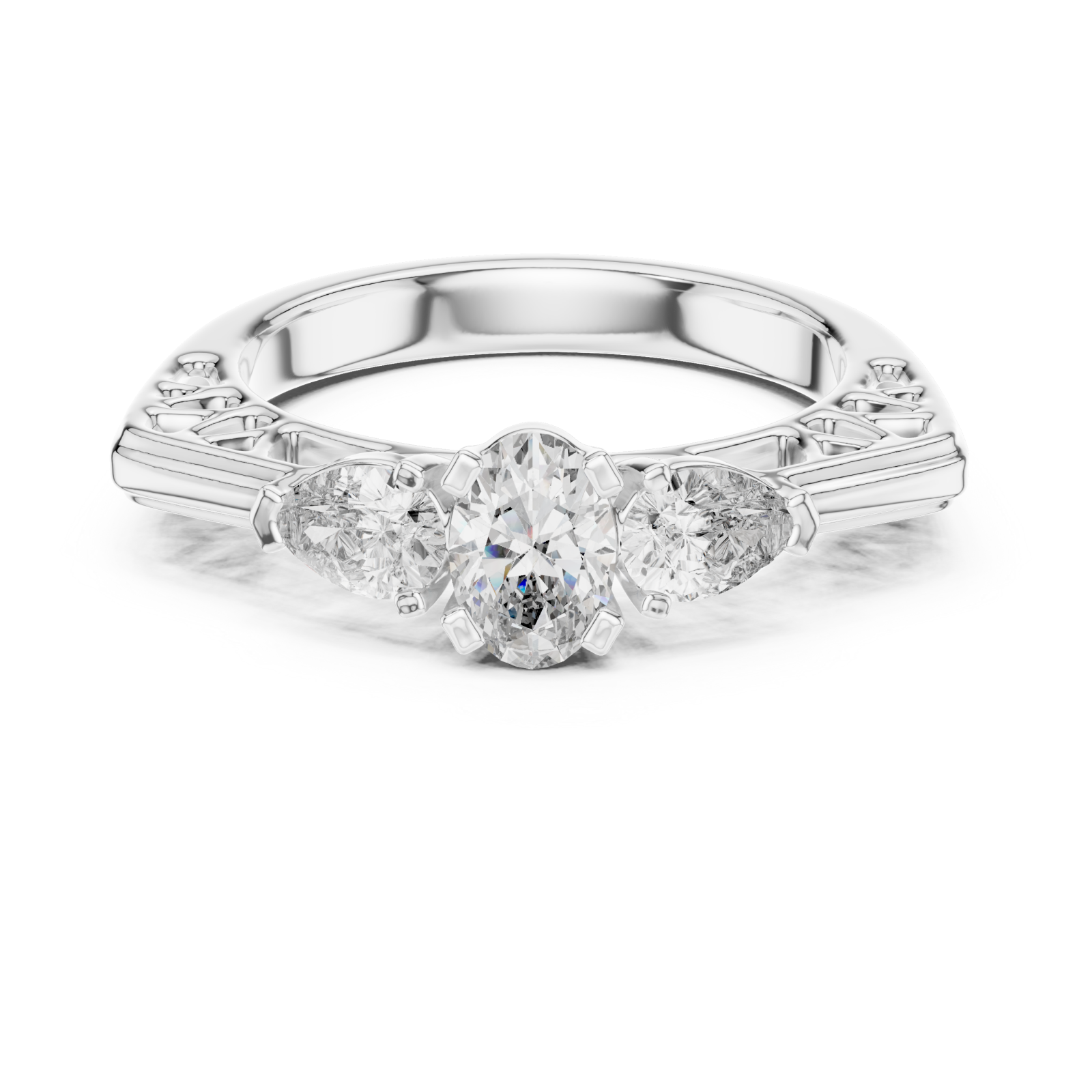  White Gold Infinite Embrace Classic Solitaire Front View