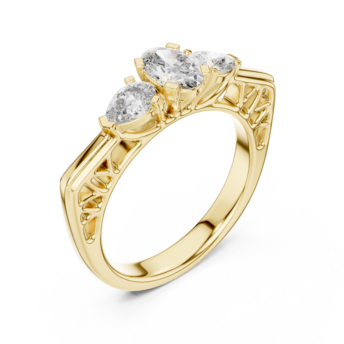 Gold Infinite Embrace Classic Solitaire Right View