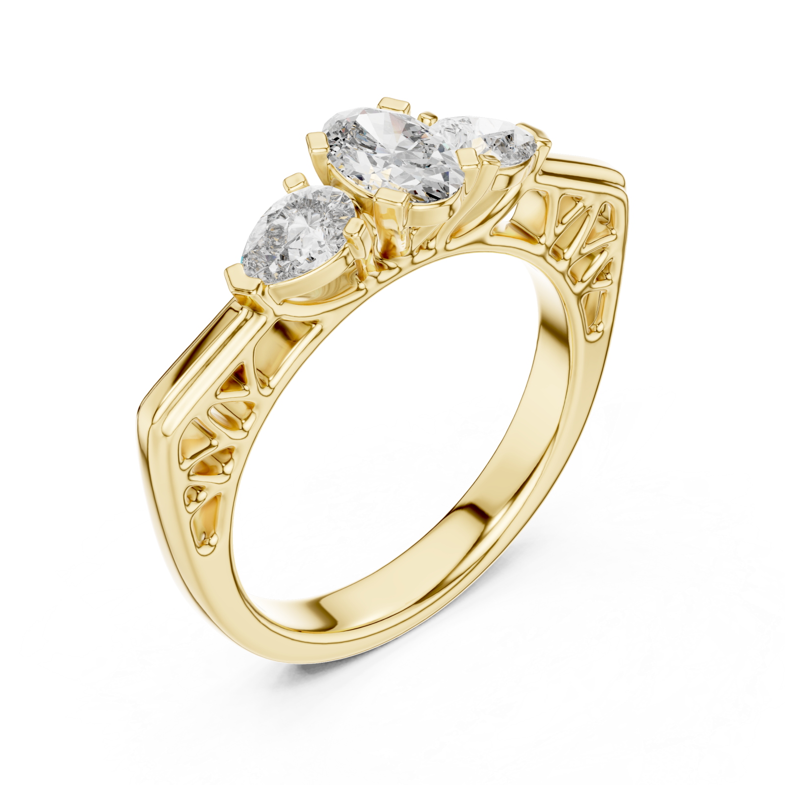 Gold Infinite Embrace Classic Solitaire Right View