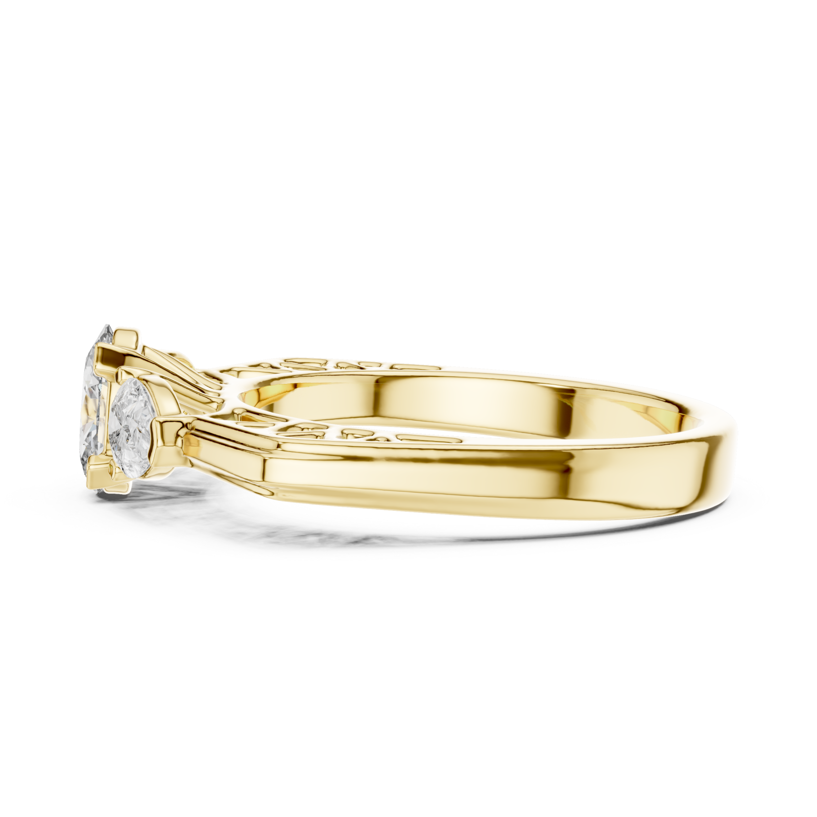  Gold Infinite Embrace Classic Solitaire Side View