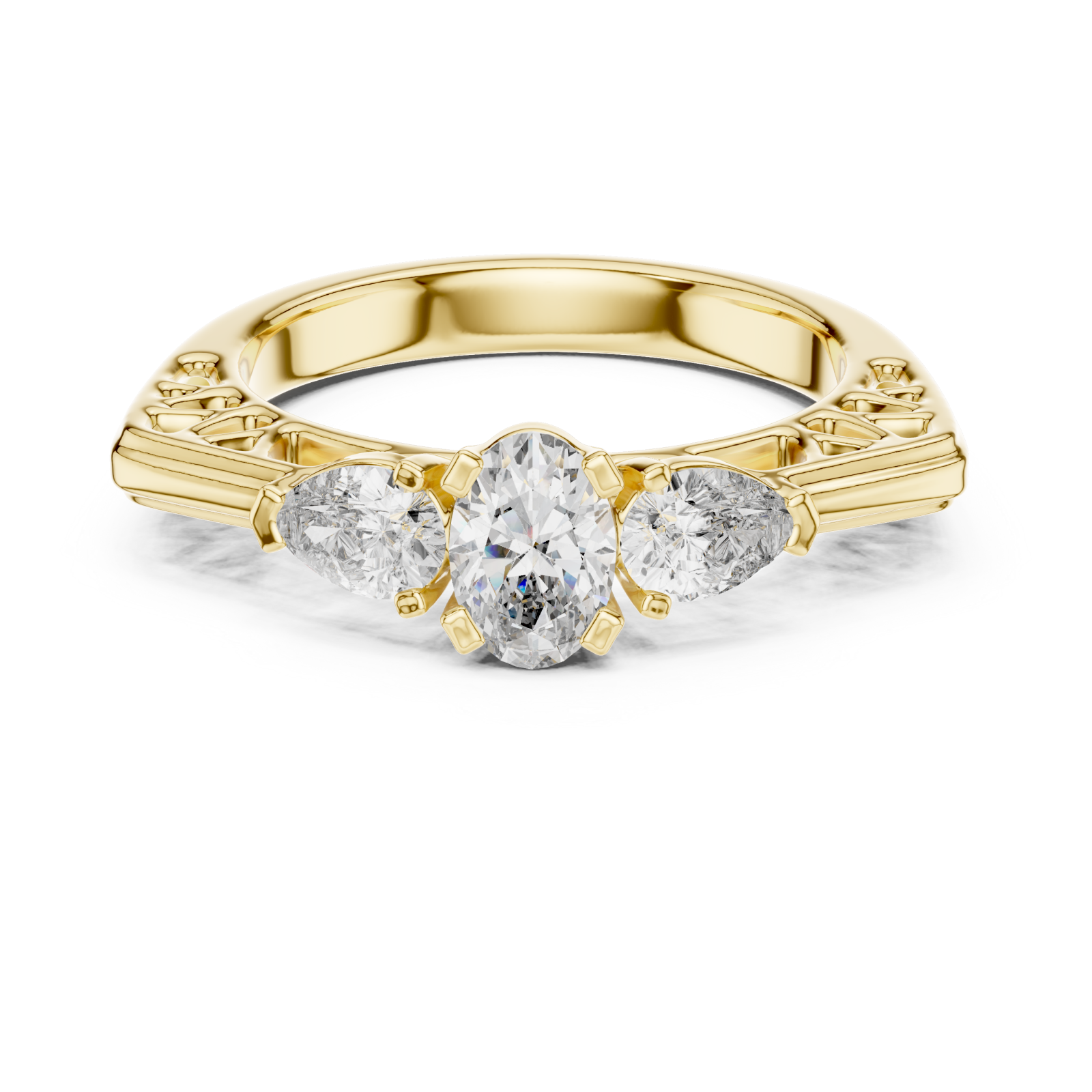  Gold Infinite Embrace Classic Solitaire Front View