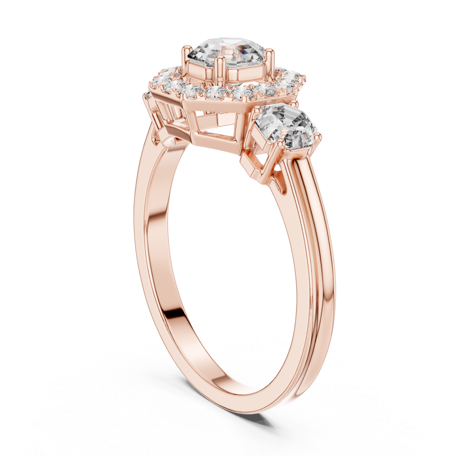  Rose Gold Eternal Cascade Harmony Cocktail Ring Left View