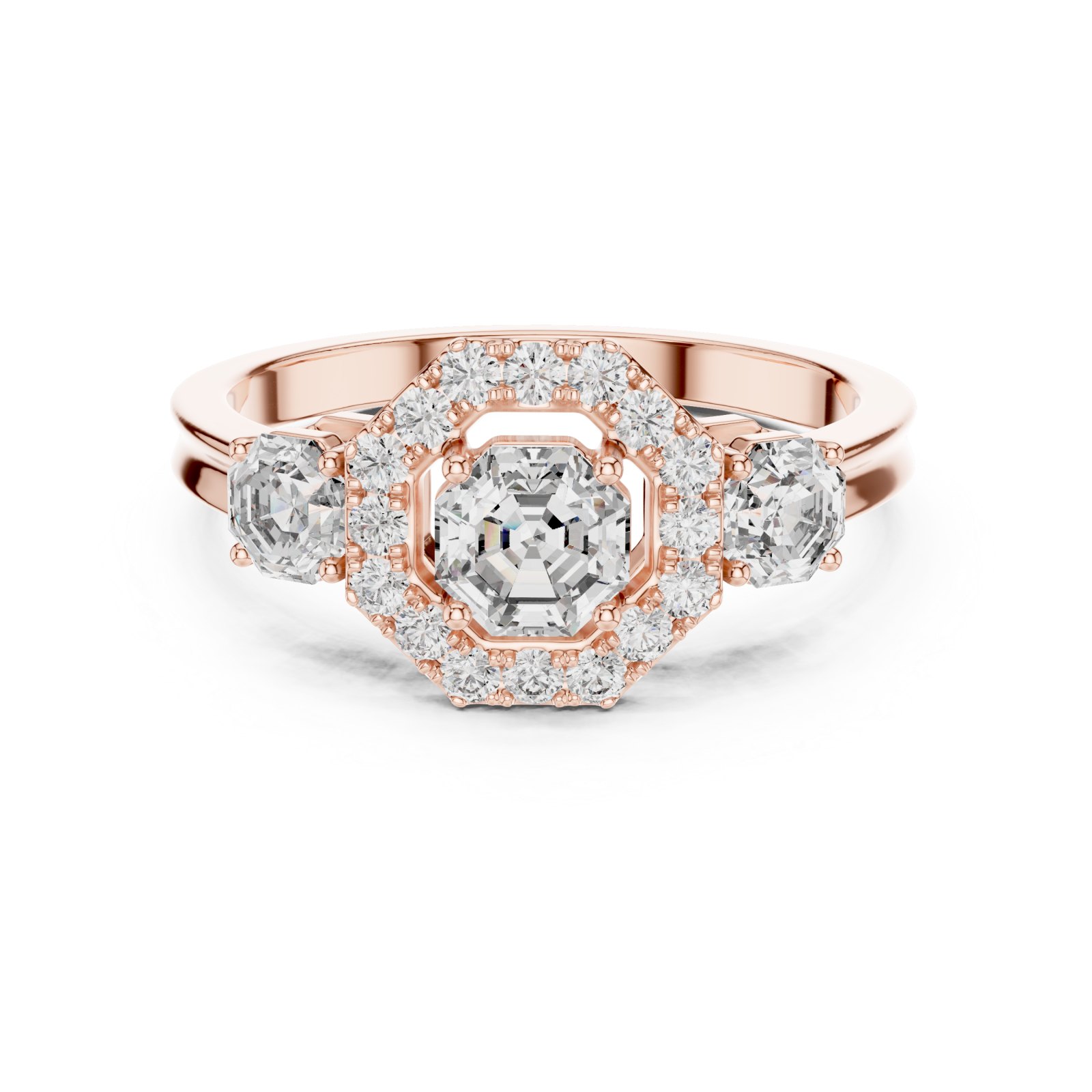  Rose Gold Eternal Cascade Harmony Cocktail Ring Front View