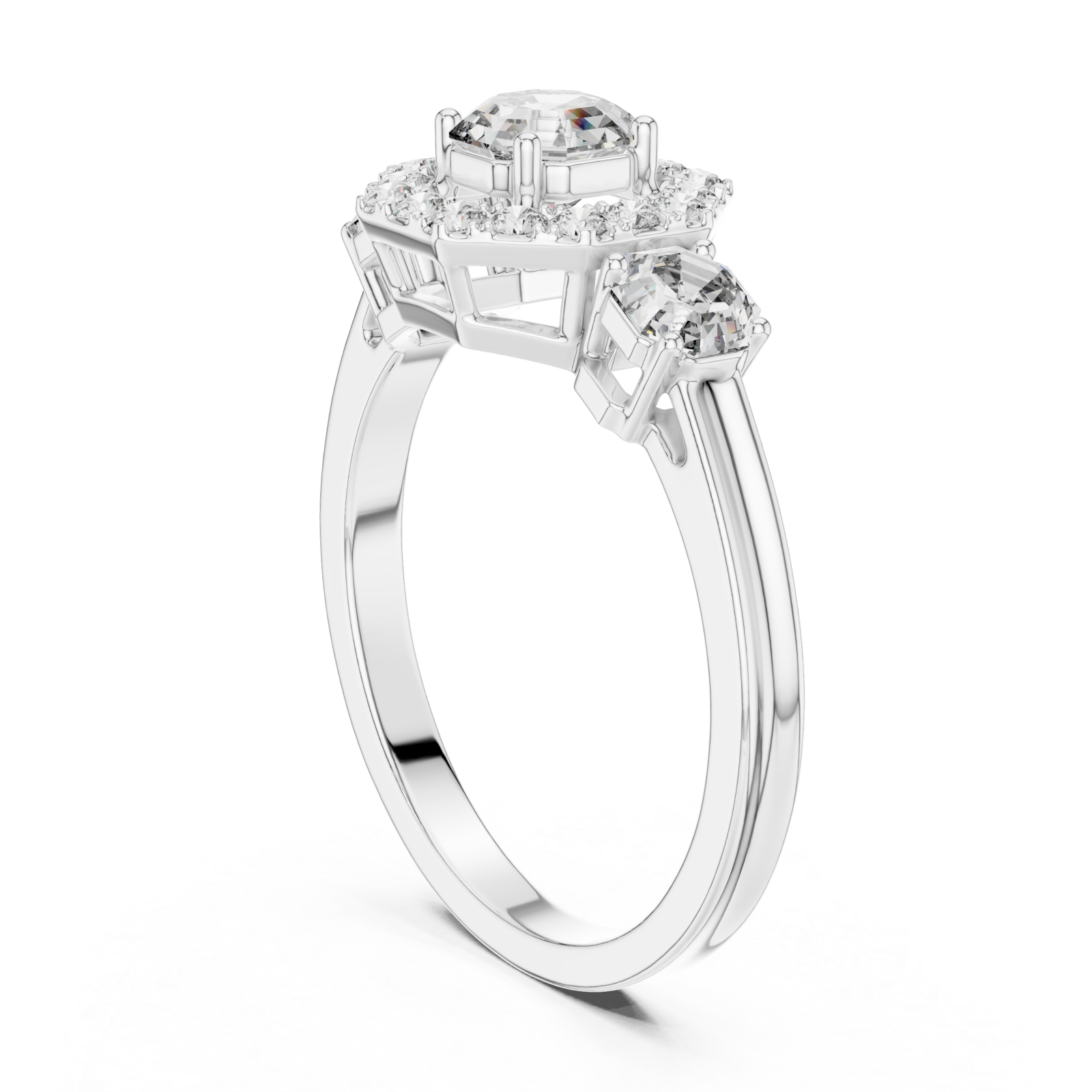  White Gold Eternal Cascade Harmony Cocktail Ring Left View