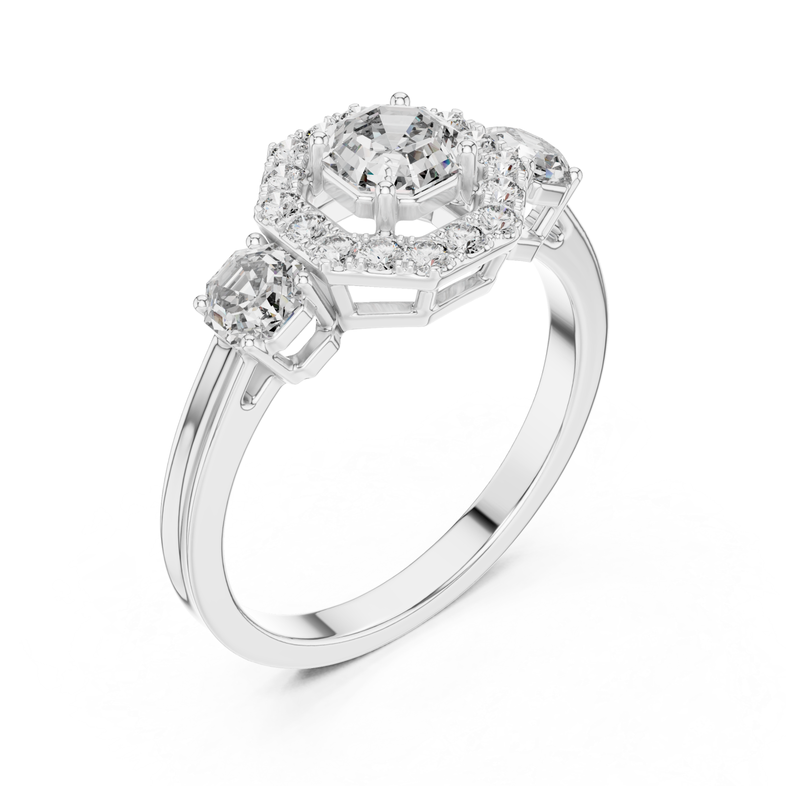  White Gold Eternal Cascade Harmony Cocktail Ring Right View