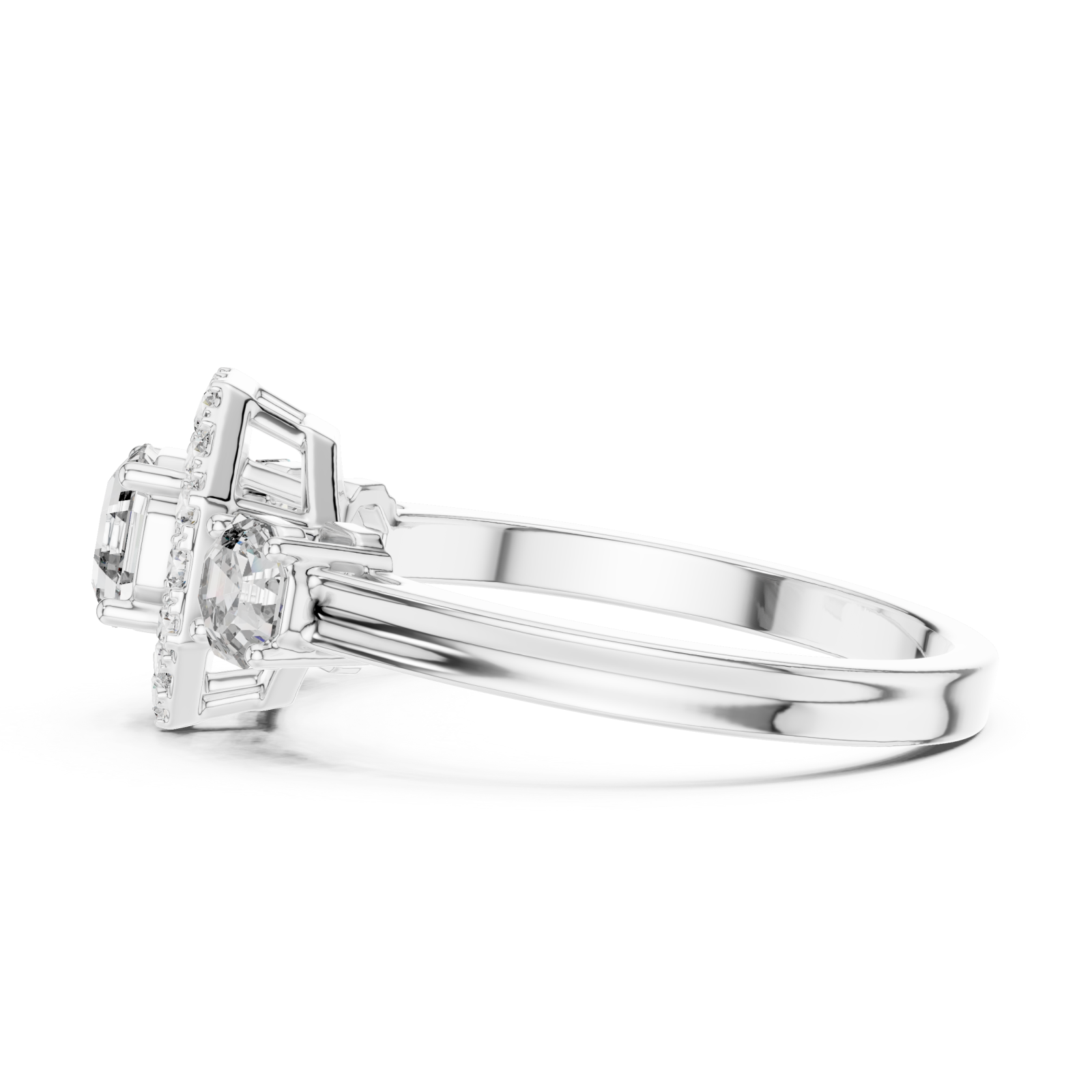  White Gold Eternal Cascade Harmony Cocktail Ring Side View